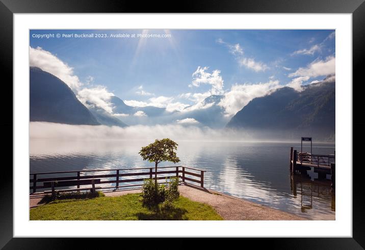 Tranquillity on Hallstattersee Lake Austria Framed Mounted Print by Pearl Bucknall