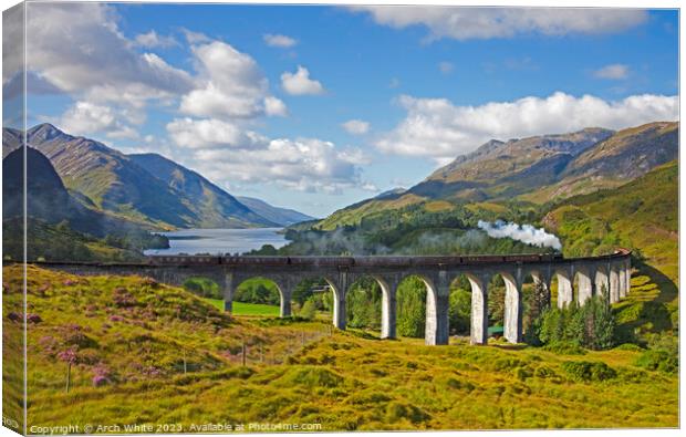 Jacobite Steam Train; Glenfinnan Viaduct; Lochaber Canvas Print by Arch White