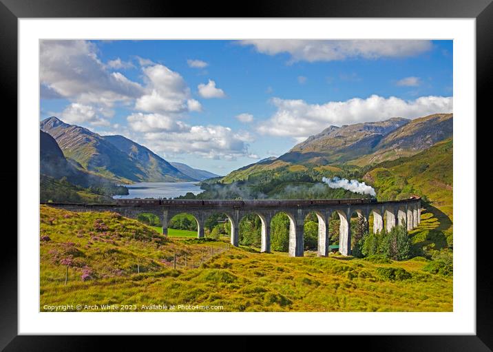 Jacobite Steam Train; Glenfinnan Viaduct; Lochaber Framed Mounted Print by Arch White