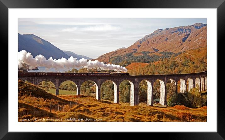 Jacobite Steam Train; Glenfinnan Viaduct; Lochaber Framed Mounted Print by Arch White