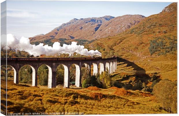 Jacobite Steam Train; Glenfinnan Viaduct; Lochaber Canvas Print by Arch White