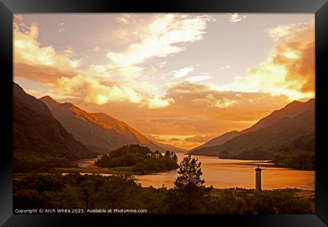 Glenfinnan Monument with Loch Shiel, Lochaber, Sco Framed Print by Arch White