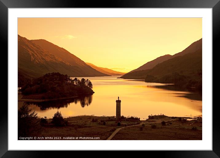 Glenfinnan Monument with Loch Shiel, Lochaber, Sco Framed Mounted Print by Arch White