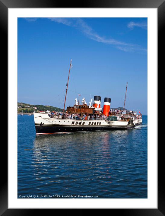 Waverley Paddle Steamer, Scotland, UK Framed Mounted Print by Arch White