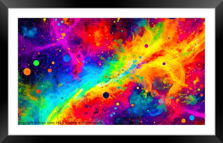 Colorful universe background ai Framed Mounted Print by Engin Sezer