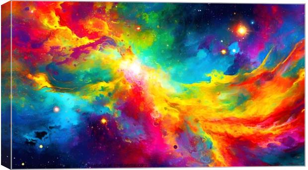 Colorful universe background ai Canvas Print by Engin Sezer
