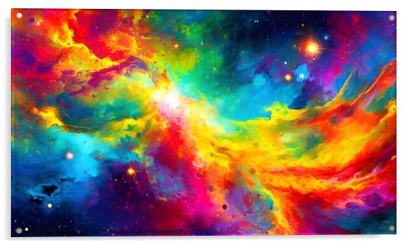 Colorful universe background ai Acrylic by Engin Sezer