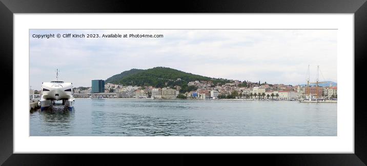 Split harbour Croatia Framed Mounted Print by Cliff Kinch