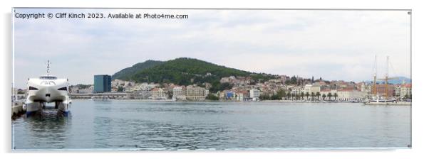Split harbour Croatia Acrylic by Cliff Kinch