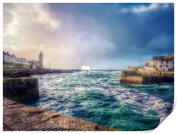 Porthleven Splash  Print by Beryl Curran