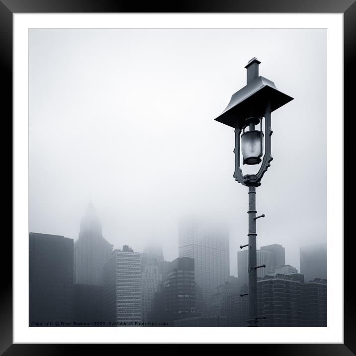 Misty City Framed Mounted Print by Dave Bowman