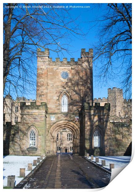 Entrance to Durham Castle Print by Bryan Attewell