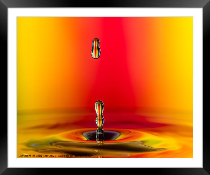 High intensity water drop image Framed Mounted Print by Colin Kerr