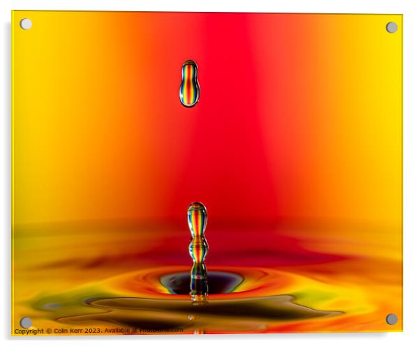 High intensity water drop image Acrylic by Colin Kerr