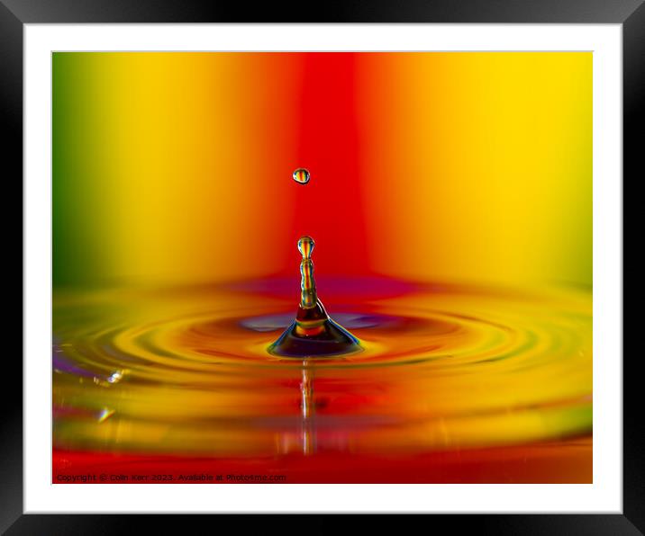 High intensity water drop image Framed Mounted Print by Colin Kerr