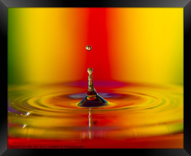 High intensity water drop image Framed Print by Colin Kerr