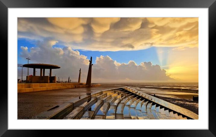 Cleveleys Beach Clouds Framed Mounted Print by Michele Davis