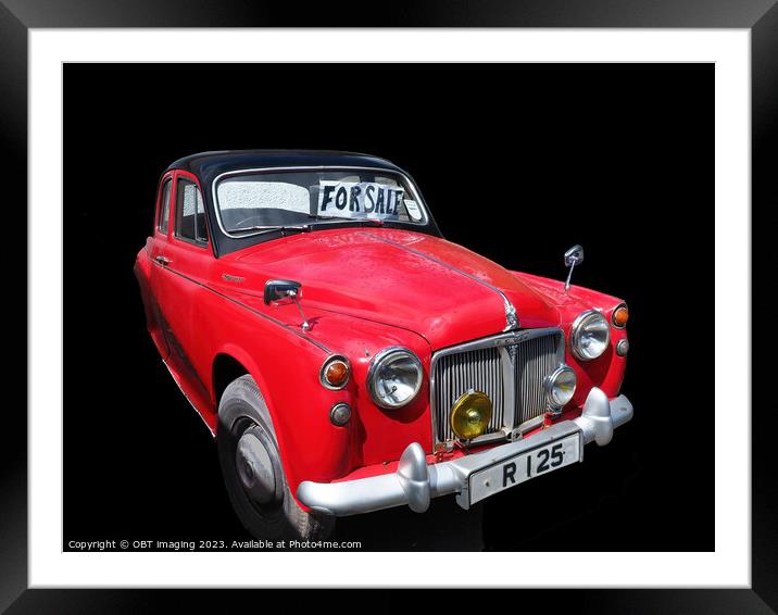 Rover 100 Classic Car "Old Red" British Rero Icon  Framed Mounted Print by OBT imaging