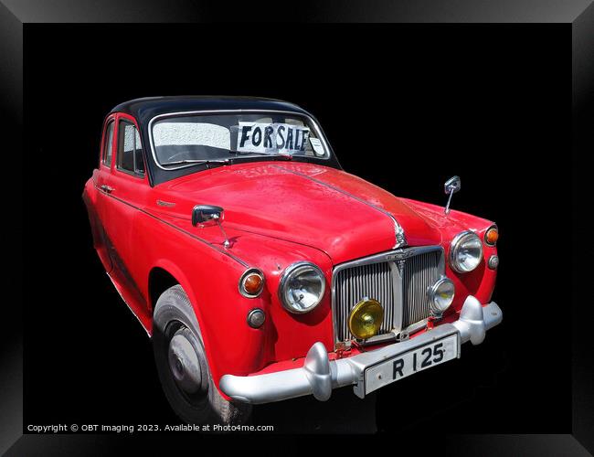 Rover 100 Classic Car "Old Red" British Rero Icon  Framed Print by OBT imaging