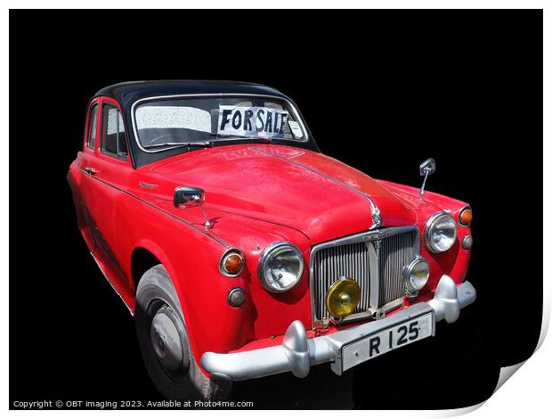 Rover 100 Classic Car "Old Red" British Rero Icon  Print by OBT imaging