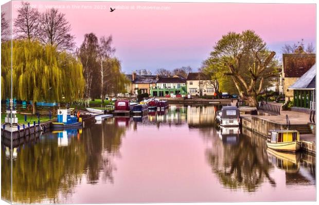 Ely Riverside  Canvas Print by Veronica in the Fens