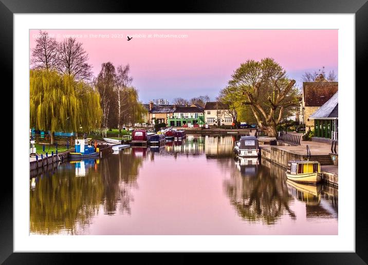Ely Riverside  Framed Mounted Print by Veronica in the Fens