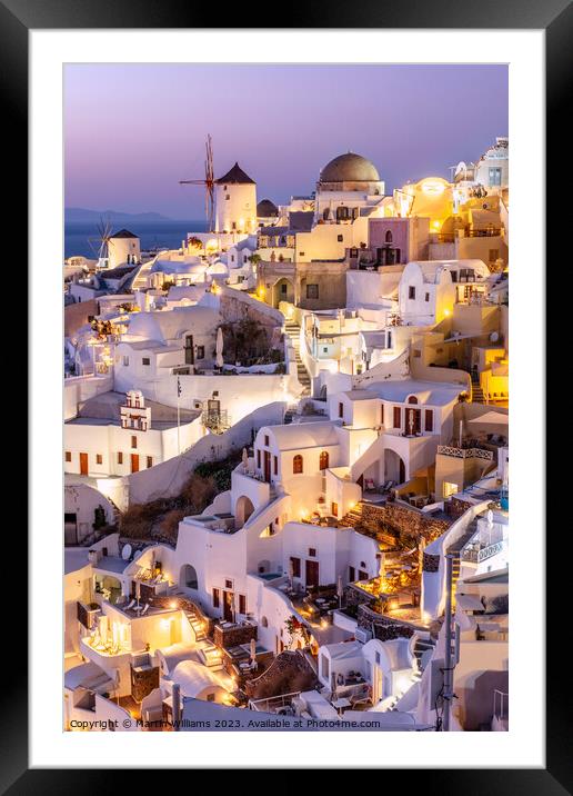 Oia sunset Framed Mounted Print by Martin Williams