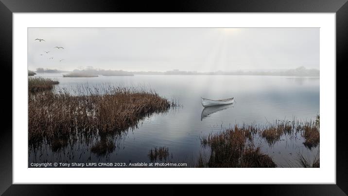 ON A MISTY MORNING - RYE HARBOUR NATURE RESERVE Framed Mounted Print by Tony Sharp LRPS CPAGB