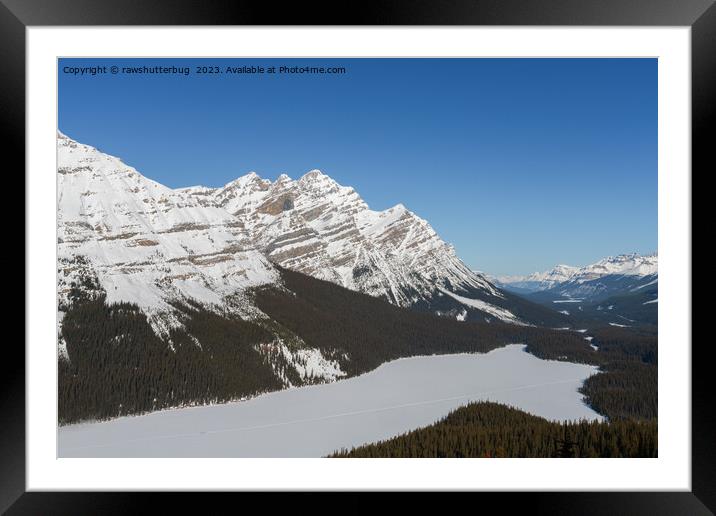 Jasper's Snowy Peyto Lake Framed Mounted Print by rawshutterbug 