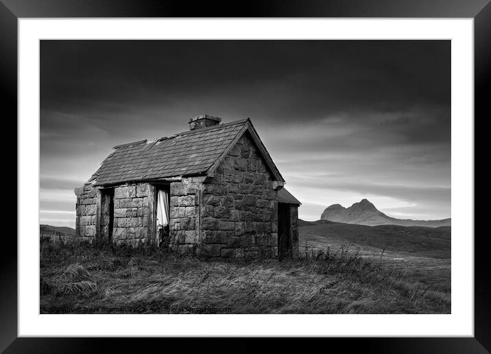 Elphin Bothy and Suilven Framed Mounted Print by Dave Bowman