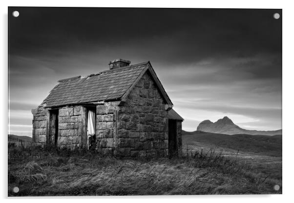 Elphin Bothy and Suilven Acrylic by Dave Bowman