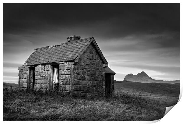Elphin Bothy and Suilven Print by Dave Bowman