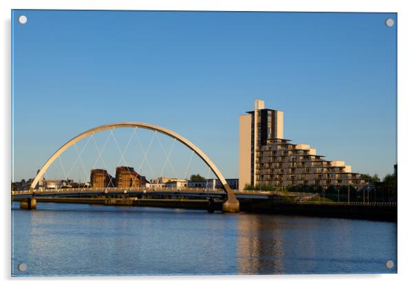 Clyde Arc Bridge In Glasgow Acrylic by Artur Bogacki