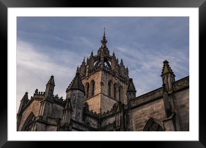 St Giles Cathedral Tower In Edinburgh Framed Mounted Print by Artur Bogacki
