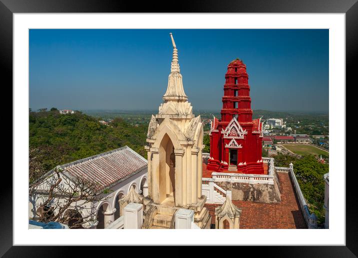 Red Pagoda Chedi Daeng In Phetchaburi Framed Mounted Print by Artur Bogacki