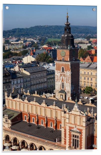 Old Town Of Krakow In Poland Acrylic by Artur Bogacki