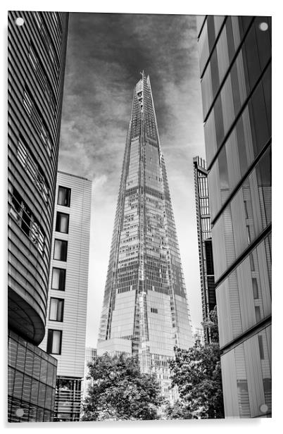 The Shard in black and white Acrylic by Jason Wells