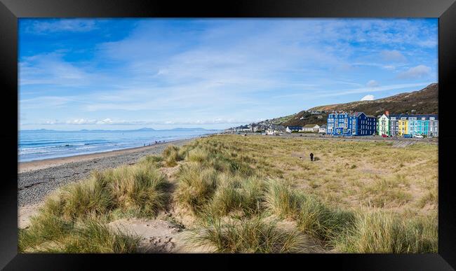 Barmouth seafront panorama Framed Print by Jason Wells