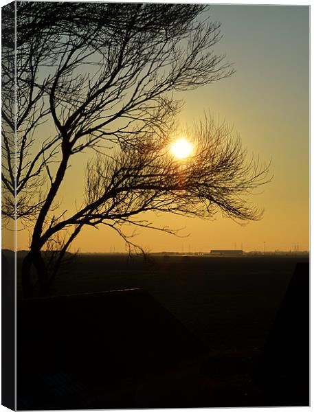Lydd Airport Sunset Canvas Print by Samantha Yore