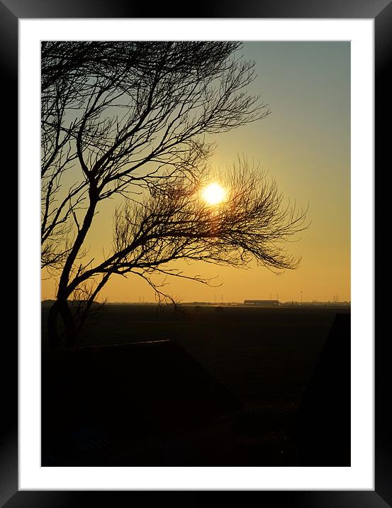 Lydd Airport Sunset Framed Mounted Print by Samantha Yore