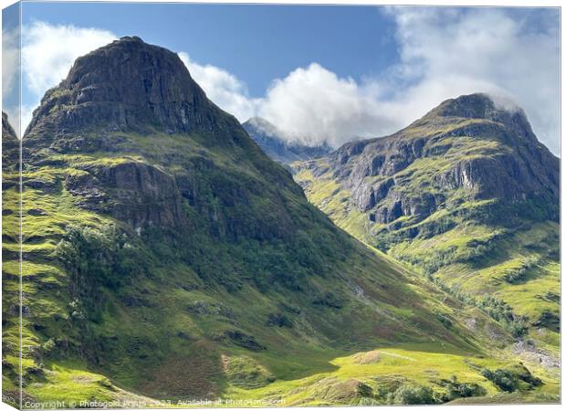 Glencoe in the Highlands of Scotland Canvas Print by Photogold Prints