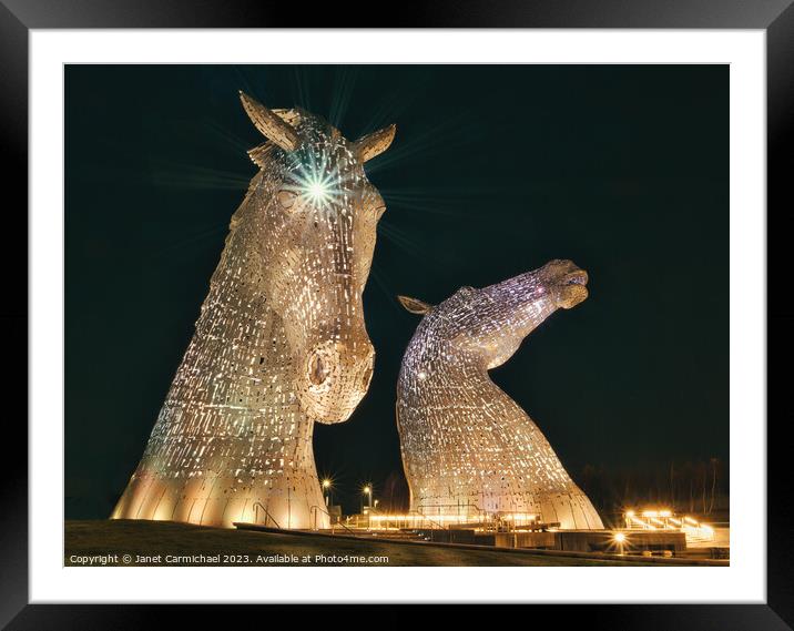 Glorious in Gold Kelpies Framed Mounted Print by Janet Carmichael