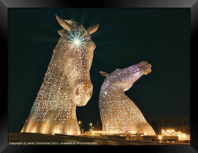 Glorious in Gold Kelpies Framed Print by Janet Carmichael