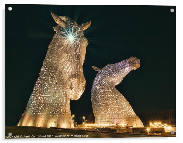 Glorious in Gold Kelpies Acrylic by Janet Carmichael