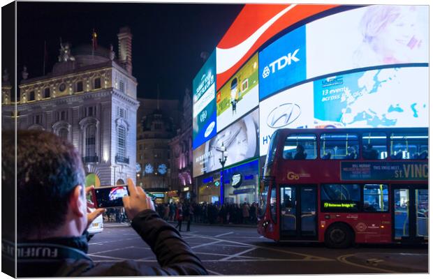 Piccadilly Circus  Canvas Print by Alan Matkin