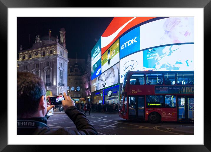 Piccadilly Circus  Framed Mounted Print by Alan Matkin