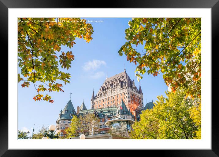 Château Frontenac in autumn   Framed Mounted Print by Bryan Attewell