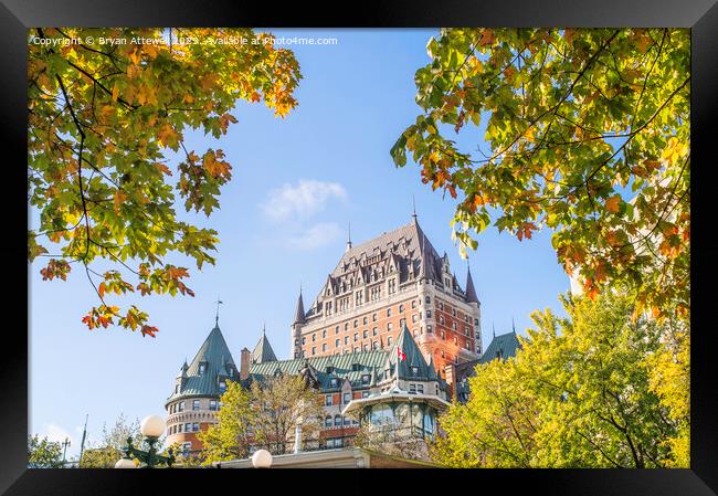 Château Frontenac in autumn   Framed Print by Bryan Attewell