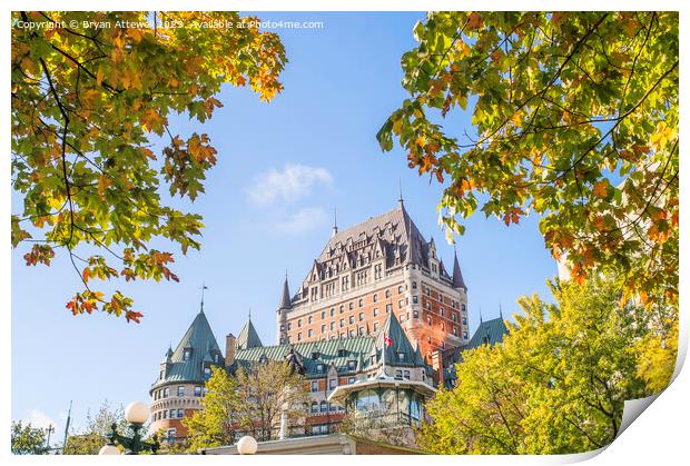 Château Frontenac in autumn   Print by Bryan Attewell