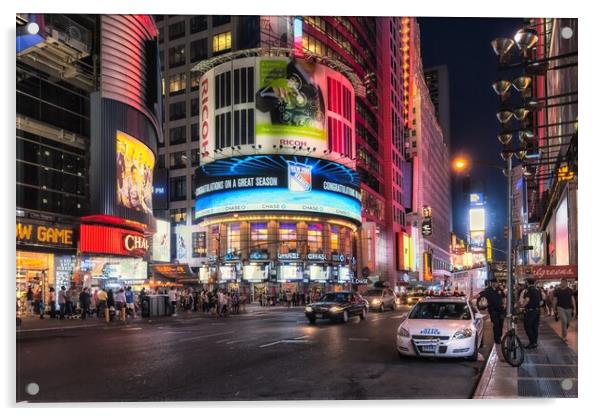 Times Square NYC Acrylic by Alan Matkin